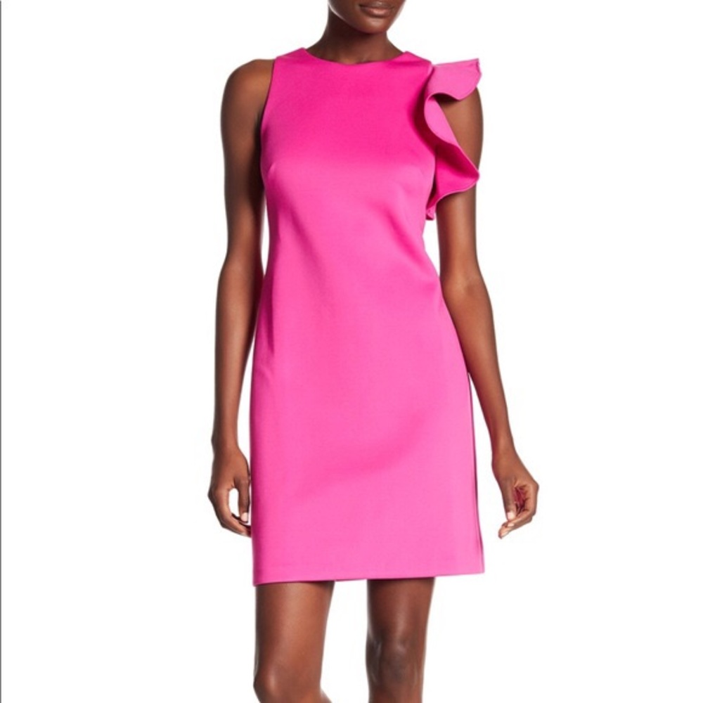 Vince Camuto Ruffle Sleeve Sheath Dress.
